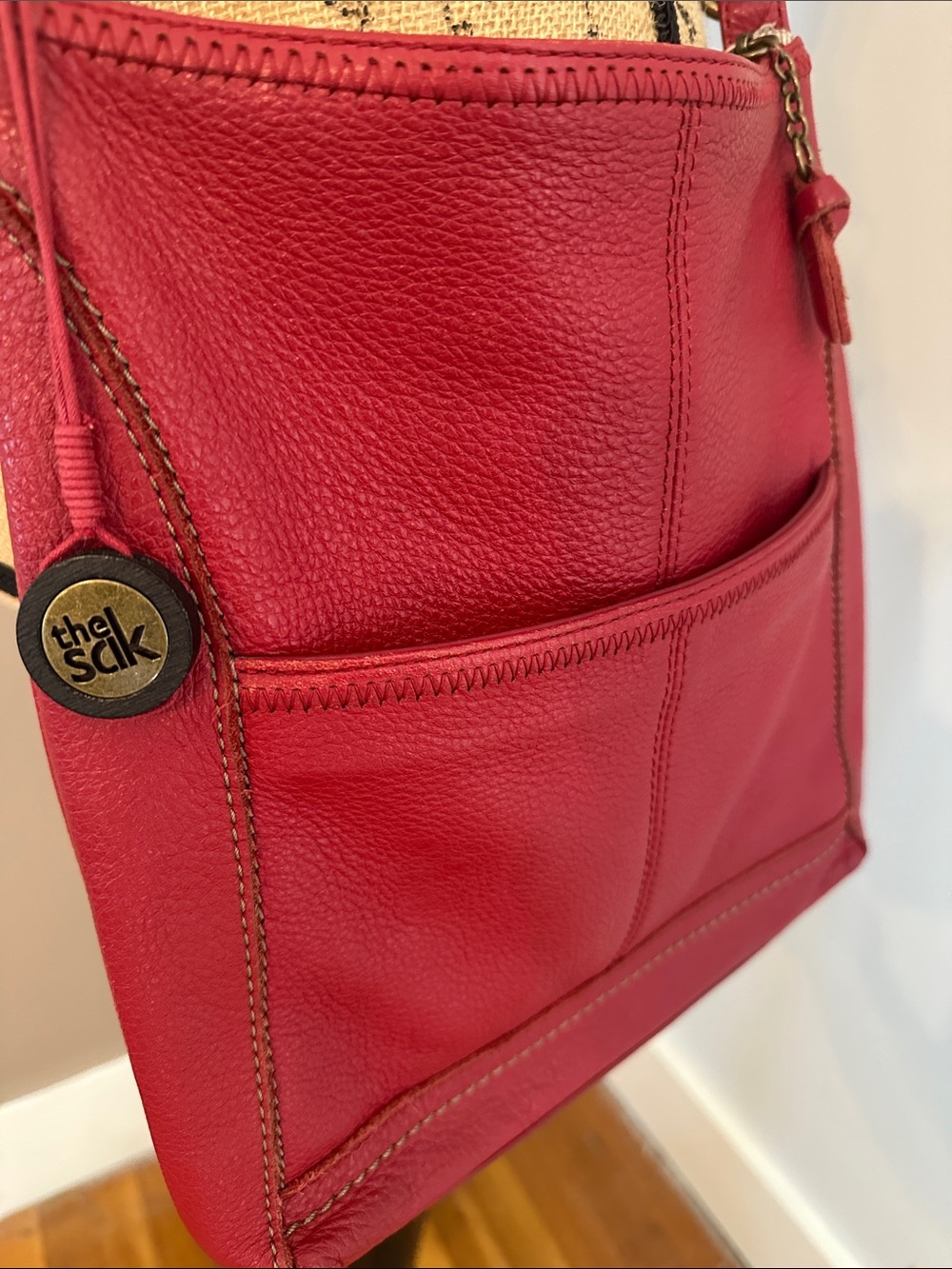 THE SAK Red Crossbody Shoulder Bag - Womens Leather-Style Purse